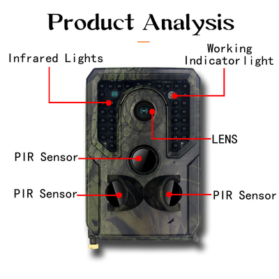 PR400C  Hunter Trail Camera 34pcs IR Hunter Trail Camera CMOS 12MP 1080P 30FPS Pir Night Vision Camera