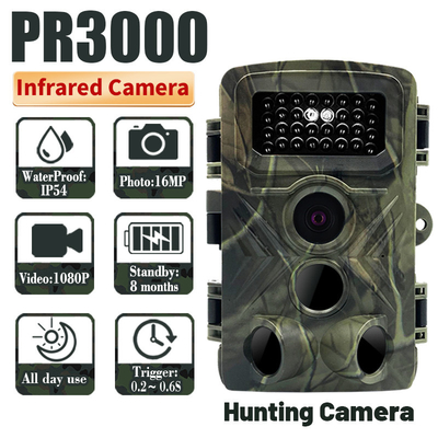 30FPS Video HD Trail Camera 16MP Resolution 34pcs IR LED Infrared Hunting Camera